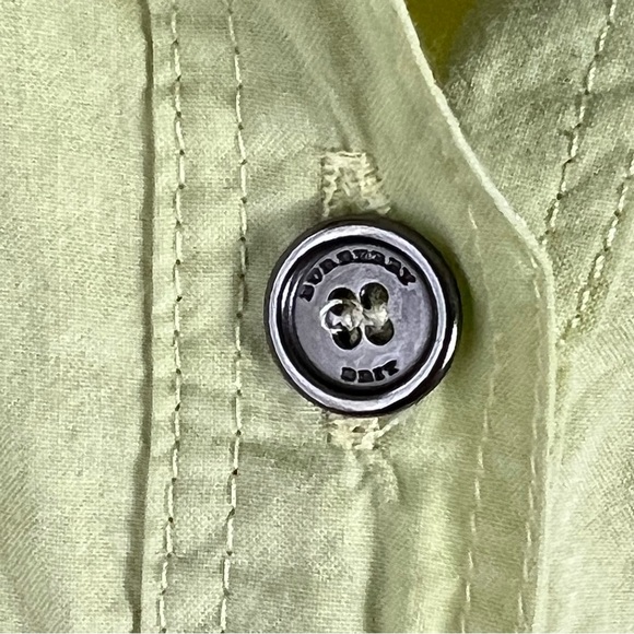 Burberry Brit Yellow Plaid Print Three-Quarter Sleeve Button-Up Top Size Large - Picture 6 of 11